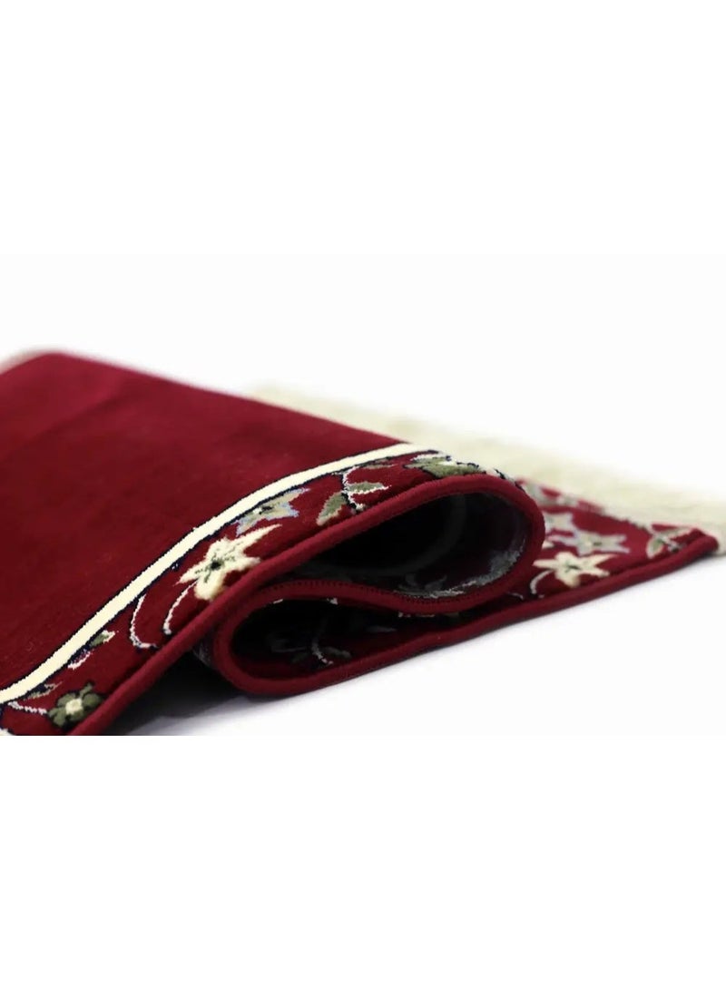 سجادتي سجادة صلاة محراب حمراء سميكة 8 مم مع جلال صلاة فاخر مريحة وعالية الجودة - Image 5